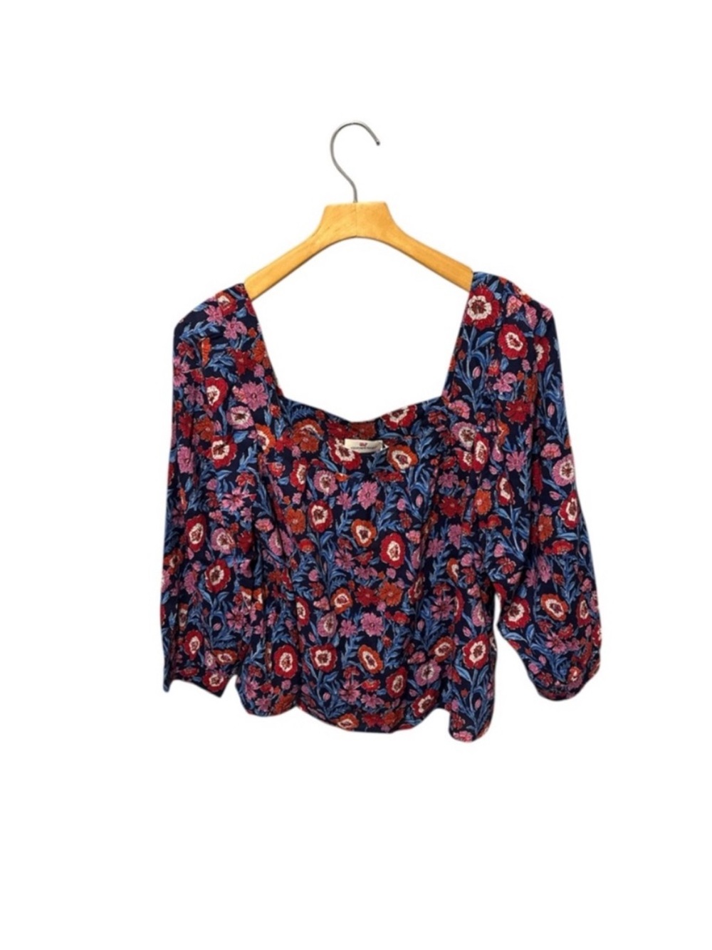 Vineyard Vines Tisbury Floral Square Neck Top Medium NWT